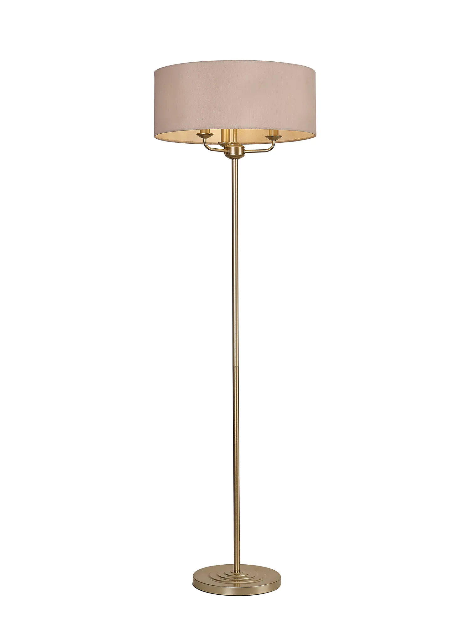 Banyan 45cm 3 Light Floor Lamp Champagne Gold; Nude Beige